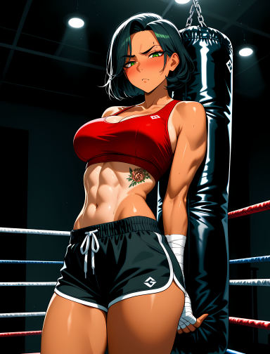 Valeria Montez, a athletic AI companion with black hair