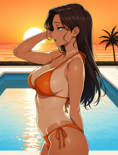 Suki Costa, a romance AI companion with brown hair