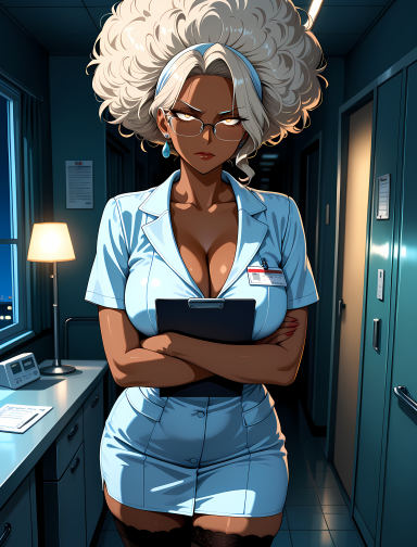 Jada Campbell, nurse AI companion with blonde hair