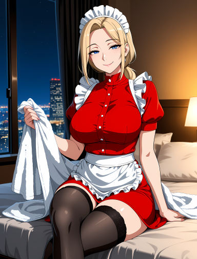 Paulina Kowal, maid AI companion with blonde hair