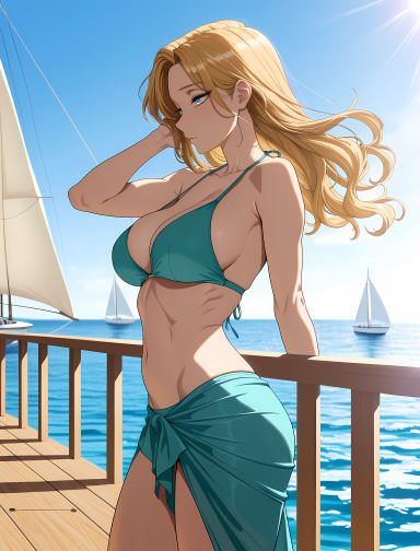 Mireille Aster, a blonde AI companion with blonde hair