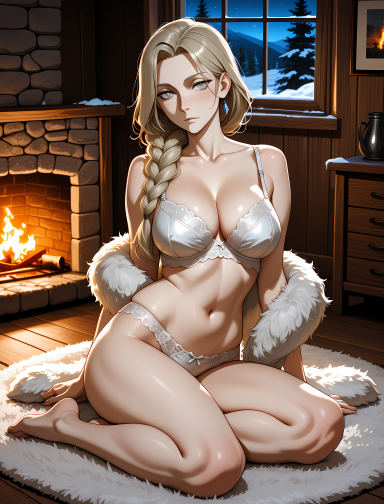 Sigrun Hallsdottir, kuudere AI companion with blonde hair