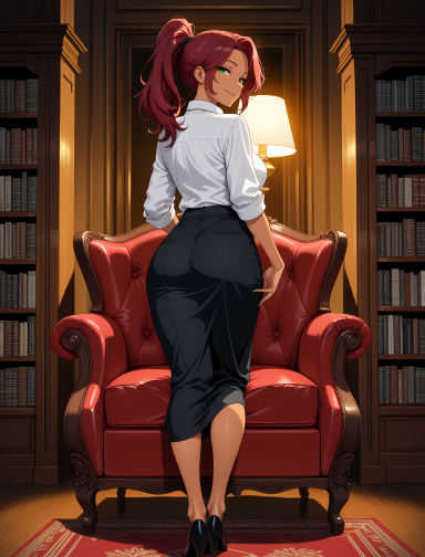 Rhea Solvane, a slow burn AI companion with red hair