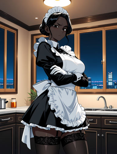 Adaeze Nwankwo, maid AI companion with black hair
