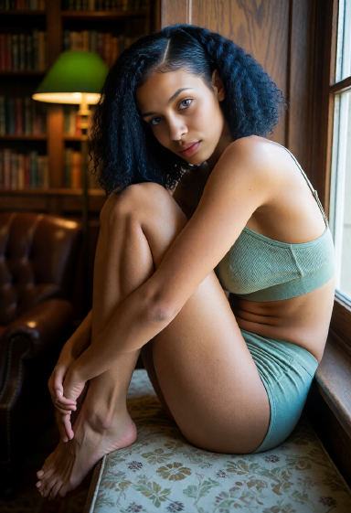 Noemi Vasquez, a confident AI companion with black hair
