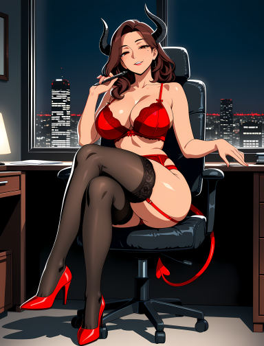 Delilah Crane, demon AI companion with black hair